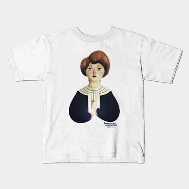 Marie Curie Kids T-Shirt by itoalon